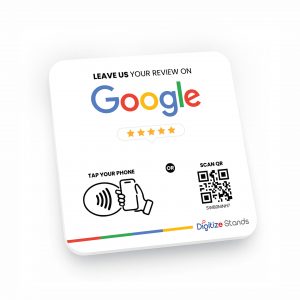 White Google Review Plate <br> (Tap & QR)