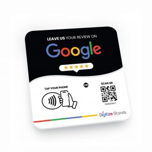 Black Google Review Plate <br> (Tap & QR)