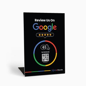 Black Google Review Stand <br> (Tap & QR)