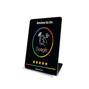 Black Google Review Stand <br> (Tap Only)